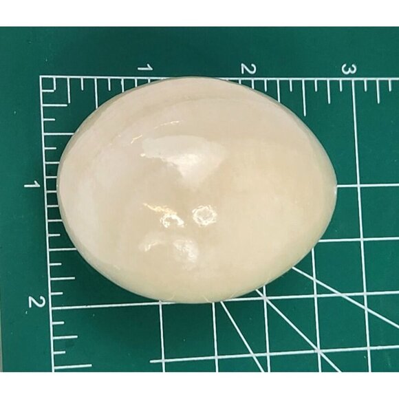 White Onyx Stone Egg With Vintage Gold-Tone Metal Stand Victorian Decor Vintage - Picture 6 of 12